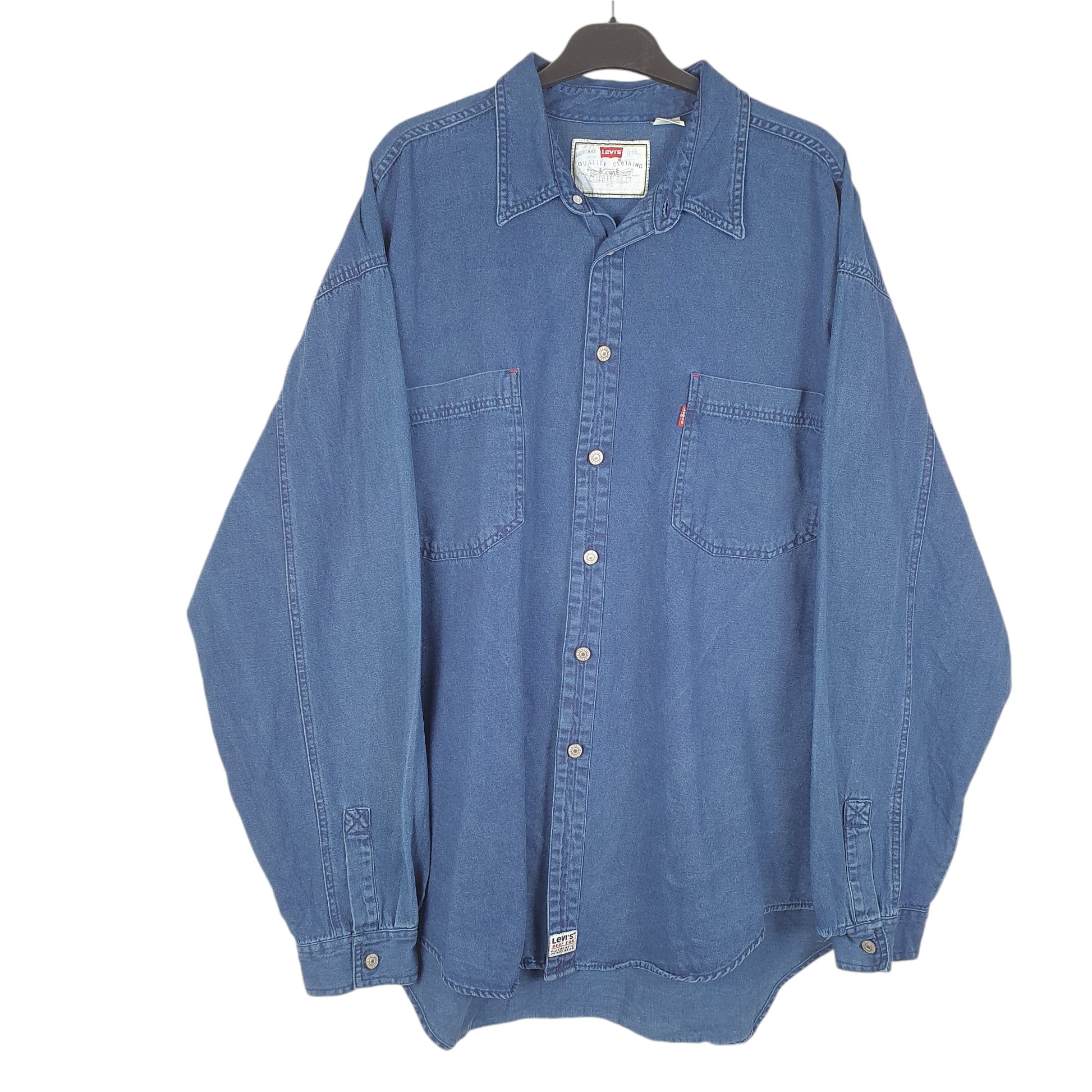 Mens Blue Levis Denim Jeans Vintage Red Tab Overshirt Shacket Indigo Long Sleeve Shirt