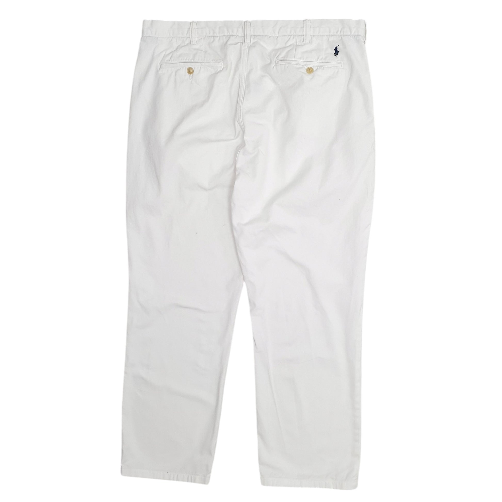 Mens White Polo Ralph Lauren Classic Fit Chino Trousers