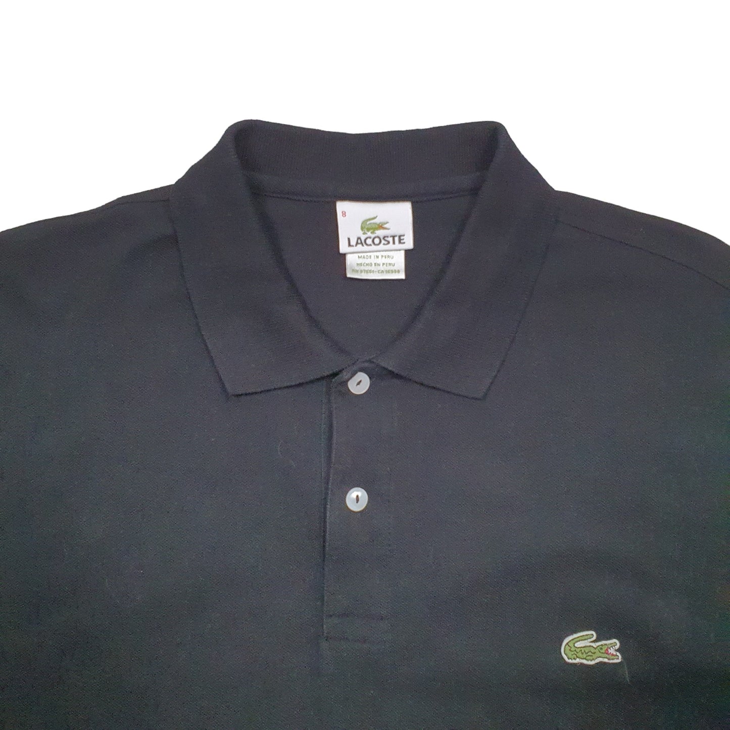 Mens Black Lacoste  Short Sleeve Polo Shirt
