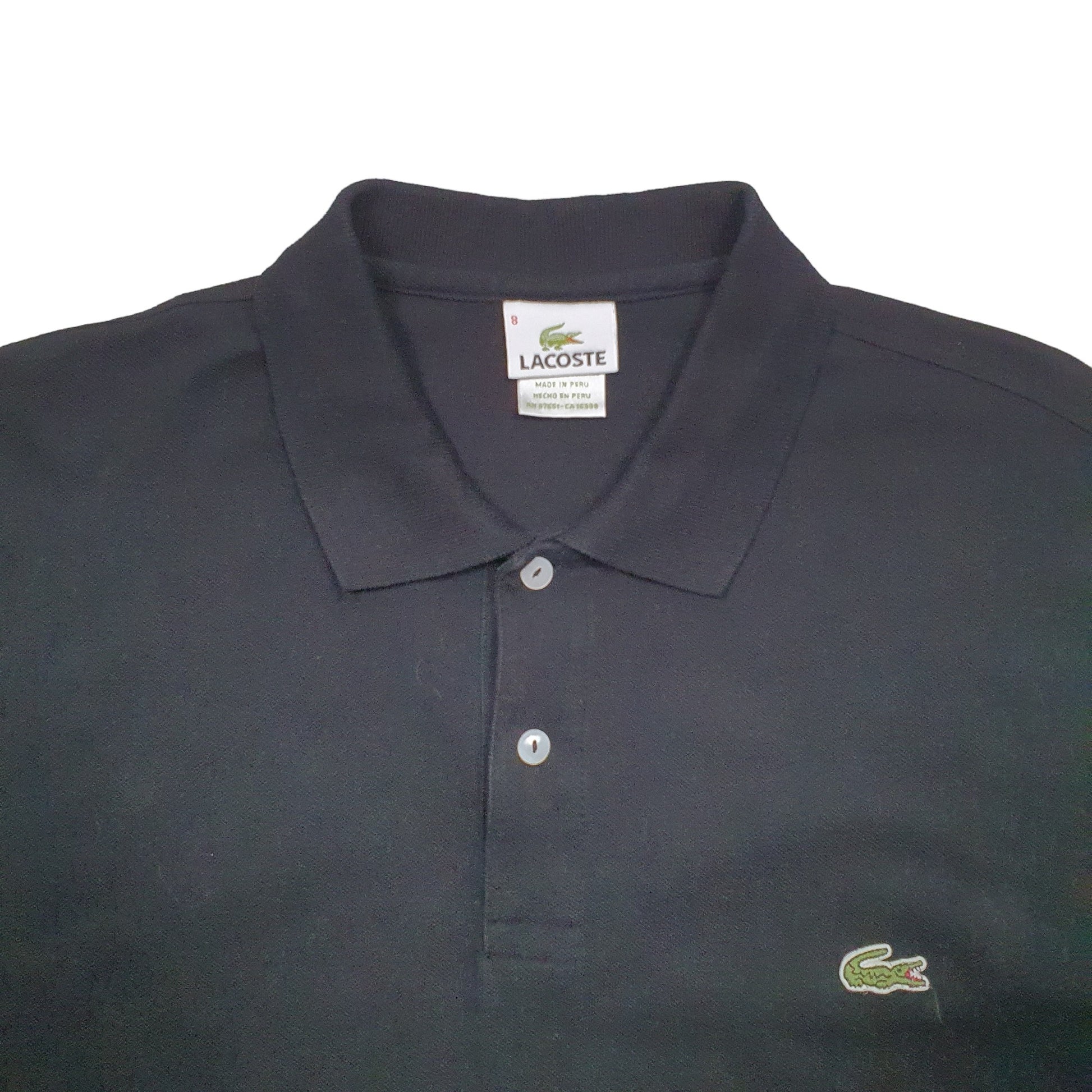 Mens Black Lacoste  Short Sleeve Polo Shirt