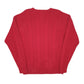 Mens Red Nautica Vintage Cable Knit Knitwear Crewneck Jumper