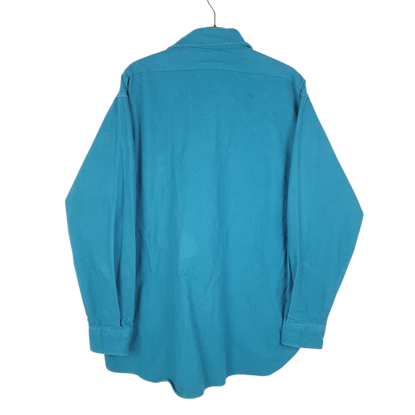 Mens Turquoise L.L.Bean Vintage Chamois Overshirt Made In USA Long Sleeve Shirt