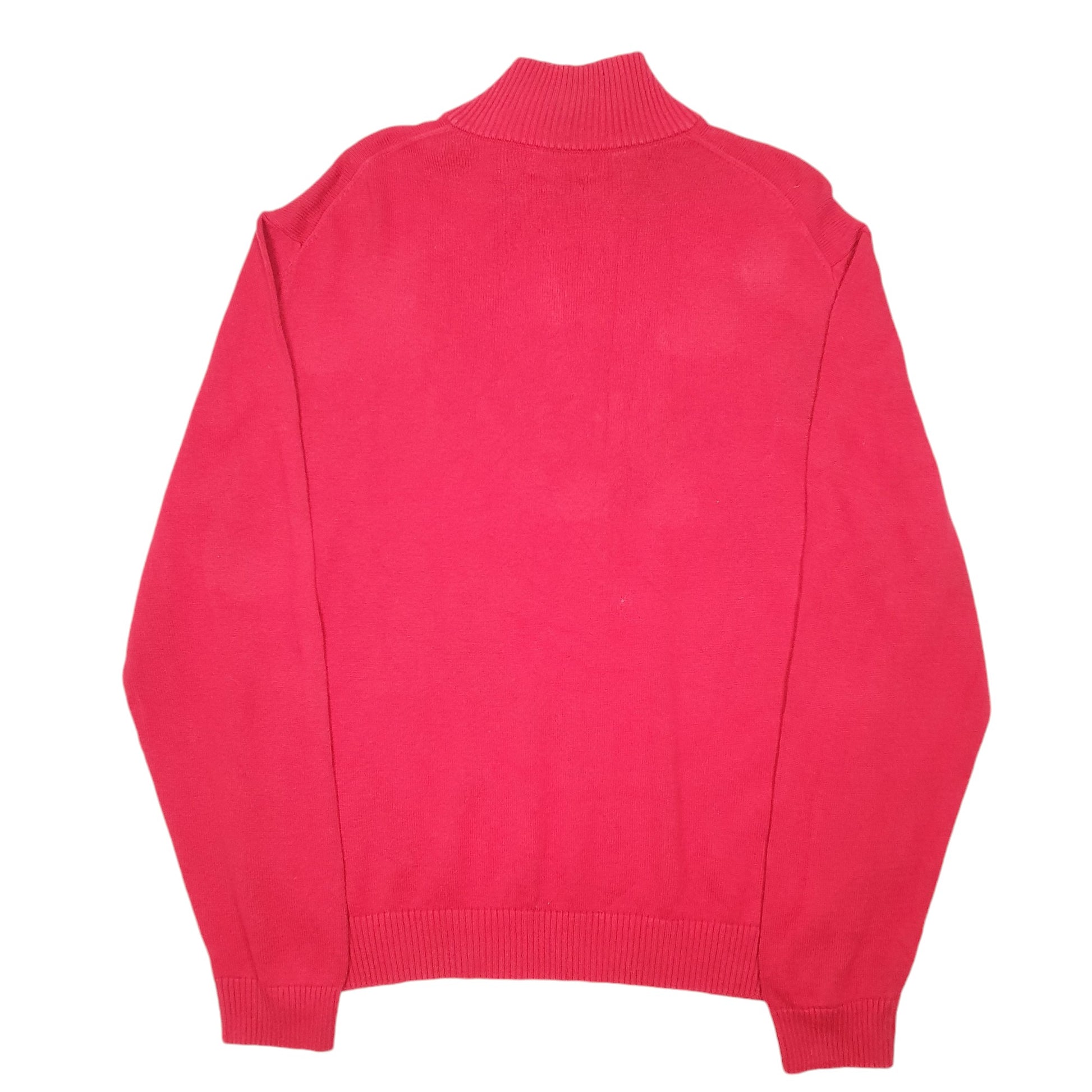 Mens Red Nautica Knit Sweater Quarter Zip Jumper