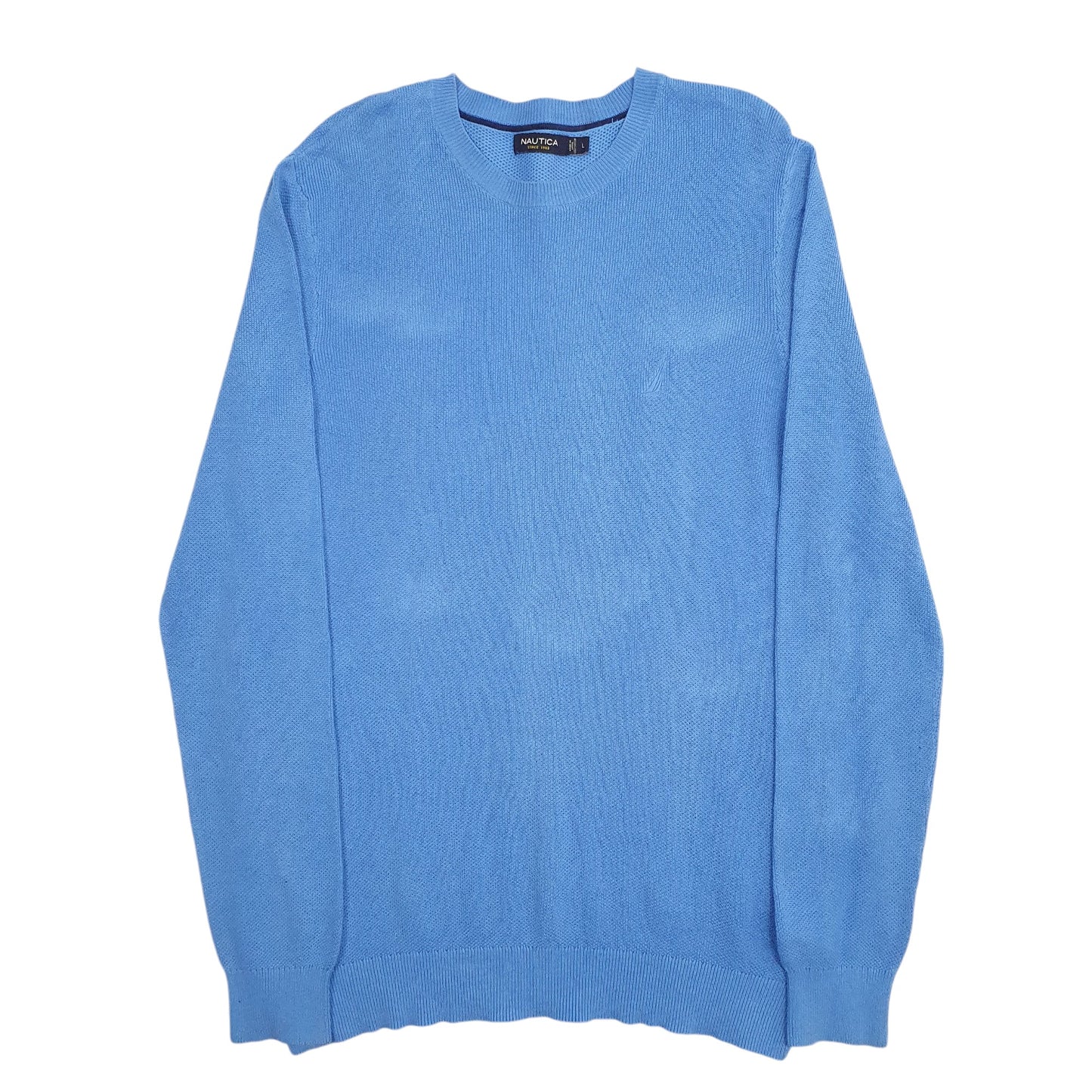 Mens Blue Nautica Knit Crewneck Jumper