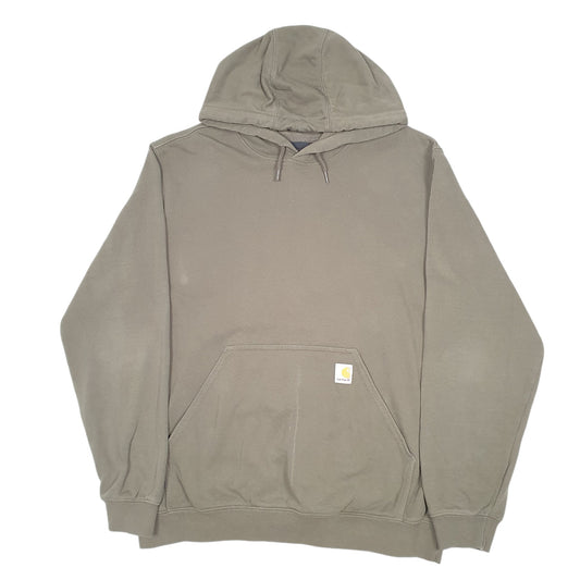 Mens Khaki Carhartt Workwear Loose Fit Hoodie Jumper
