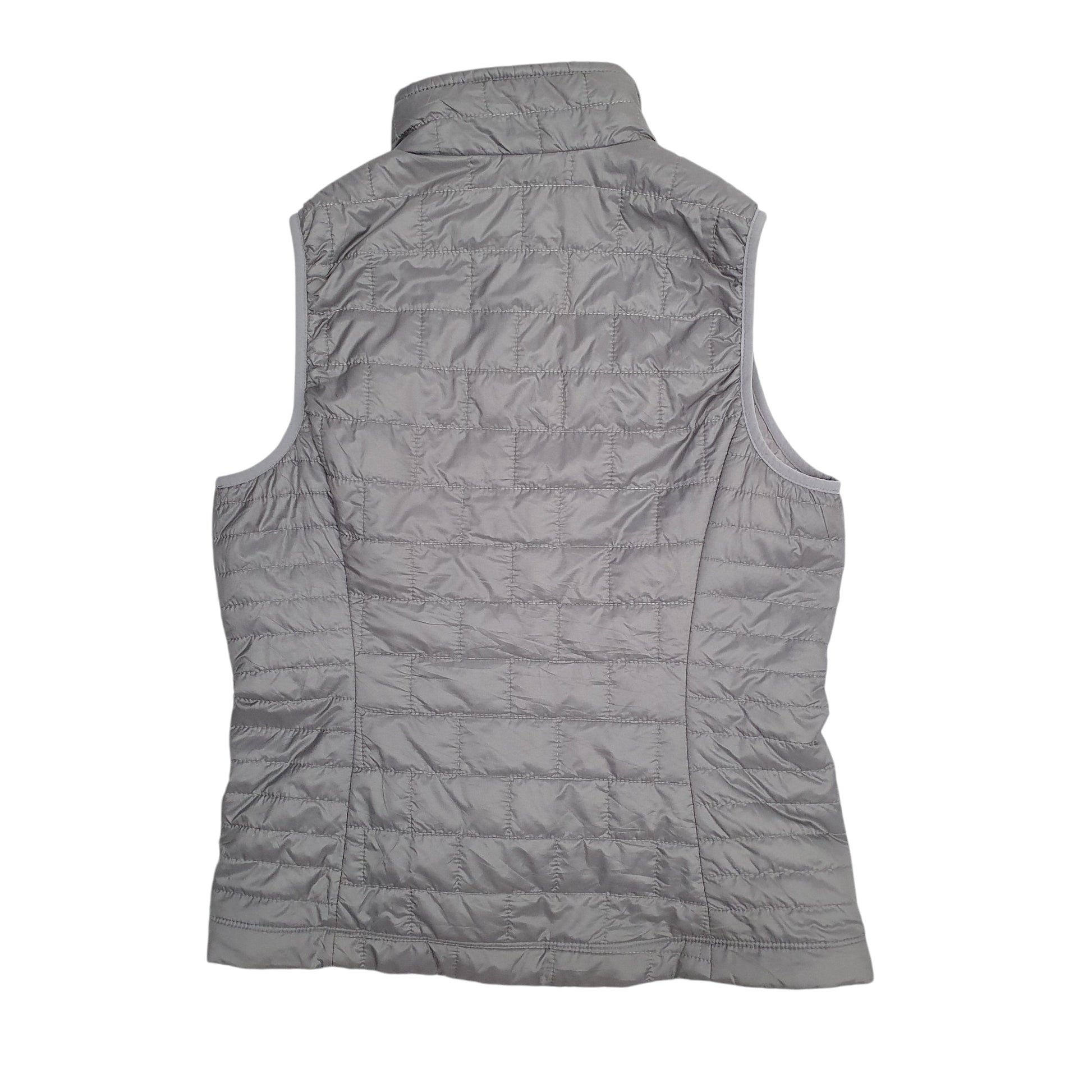 Womens Grey Patagonia Nano Puff Puffer Vest Full Zip Coat