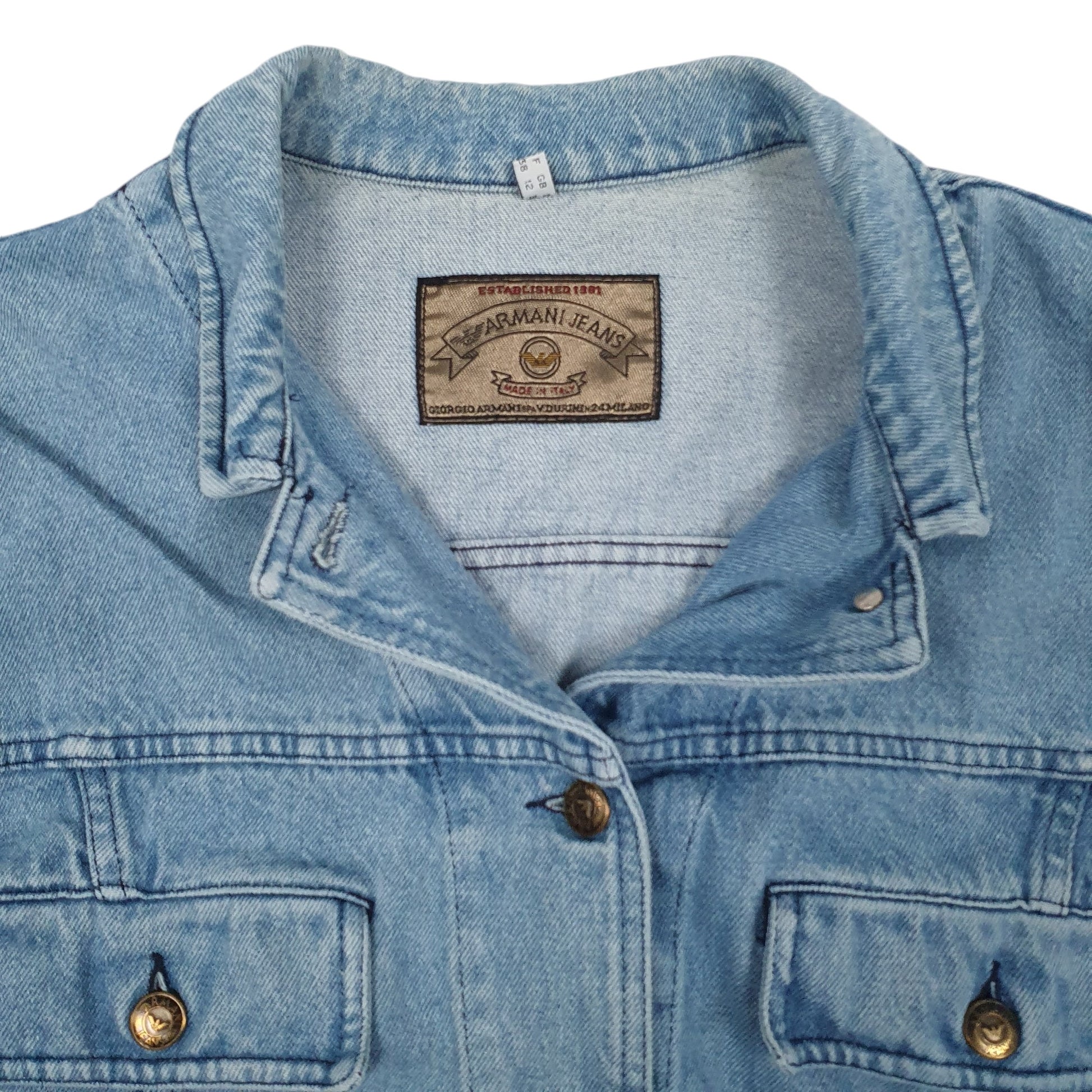 Womens Blue Armani Jeans Made in Italy Vintage  Coat