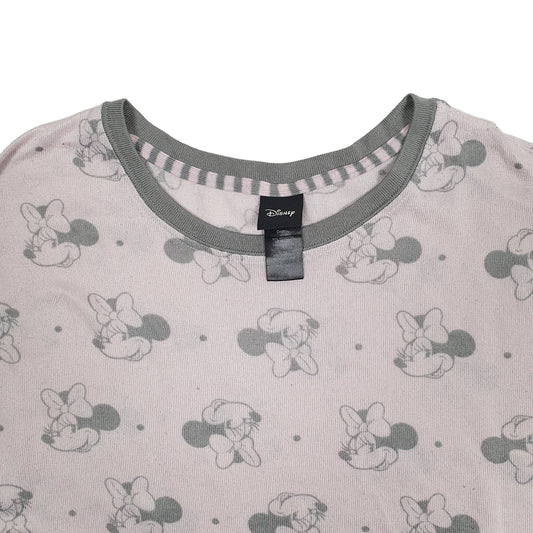 Womens Pink Disney Mickey Minnie Mouse Crewneck Jumper