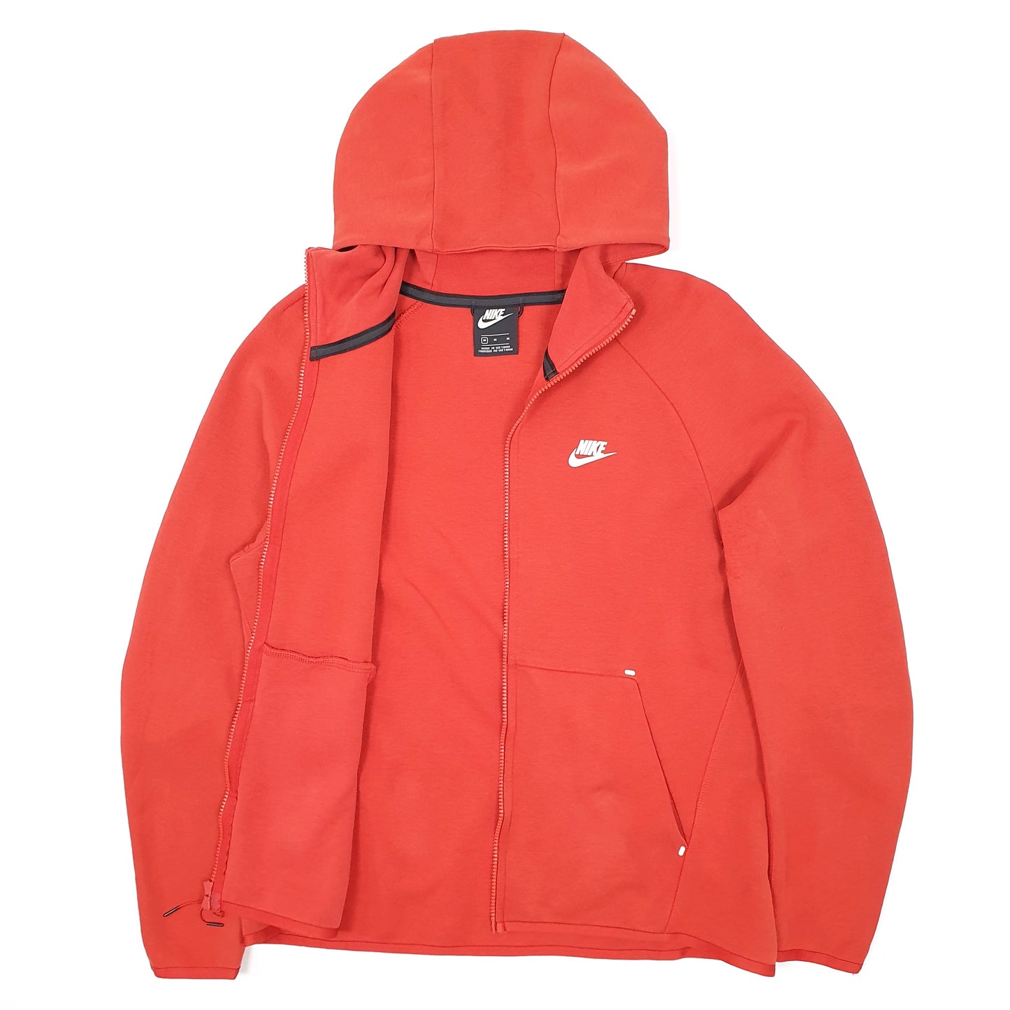 Mens Red Nike Tech Fleece Hoodie Full Zip Jumper