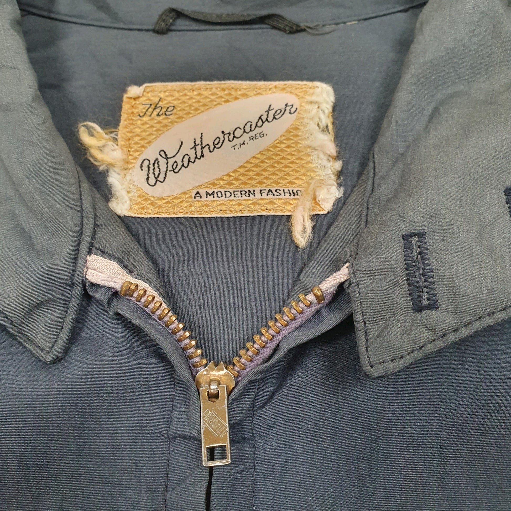 Mens Grey The Weathercaster Vintage 50s 60s Raglan Casual Full Zip Coat