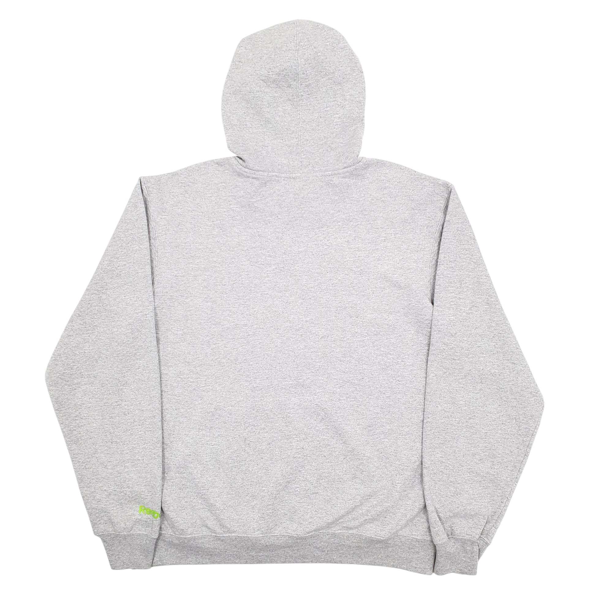 Mens Grey Reebok Spellout Hoodie Jumper