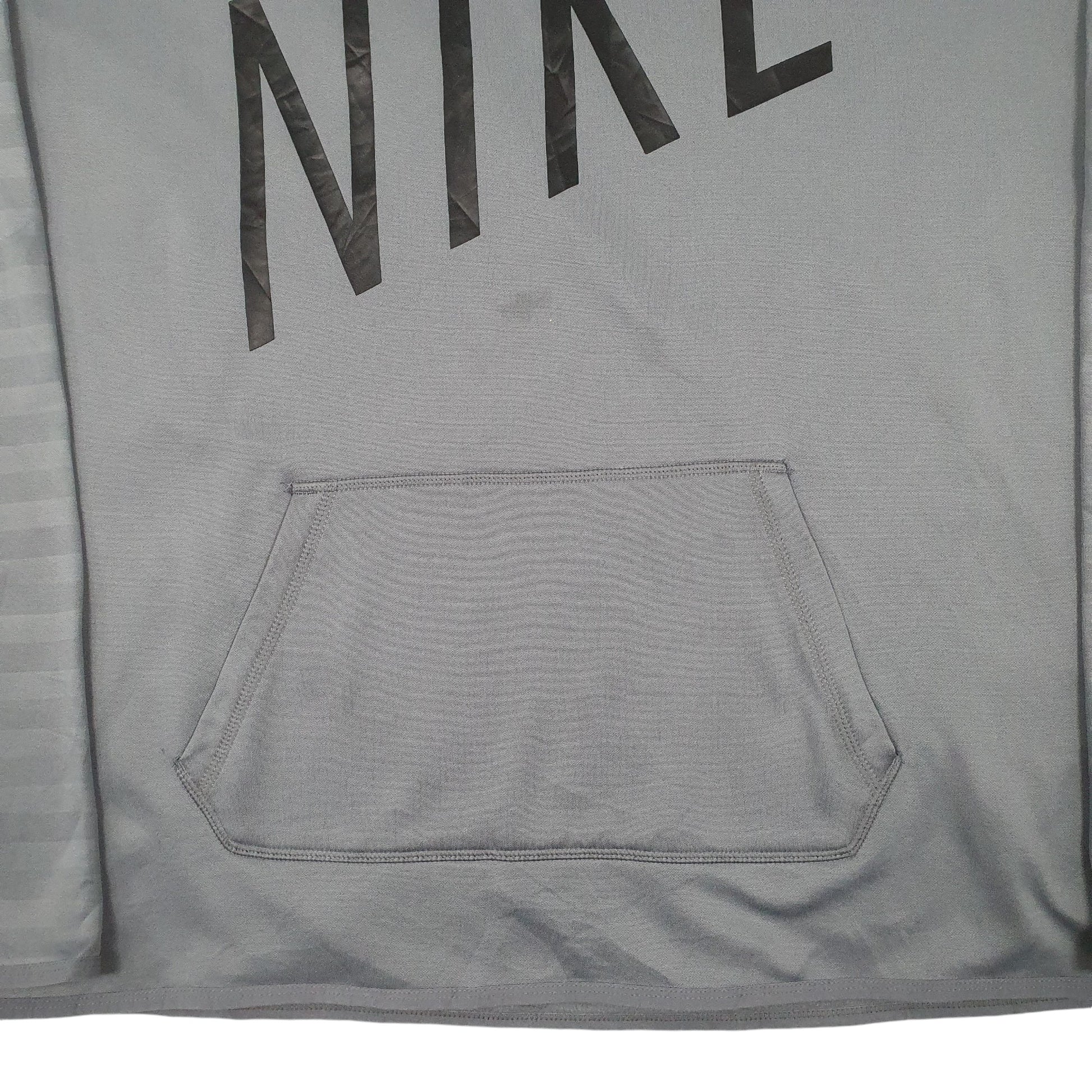 Mens Grey Nike Spellout Activewear Hoodie Jumper
