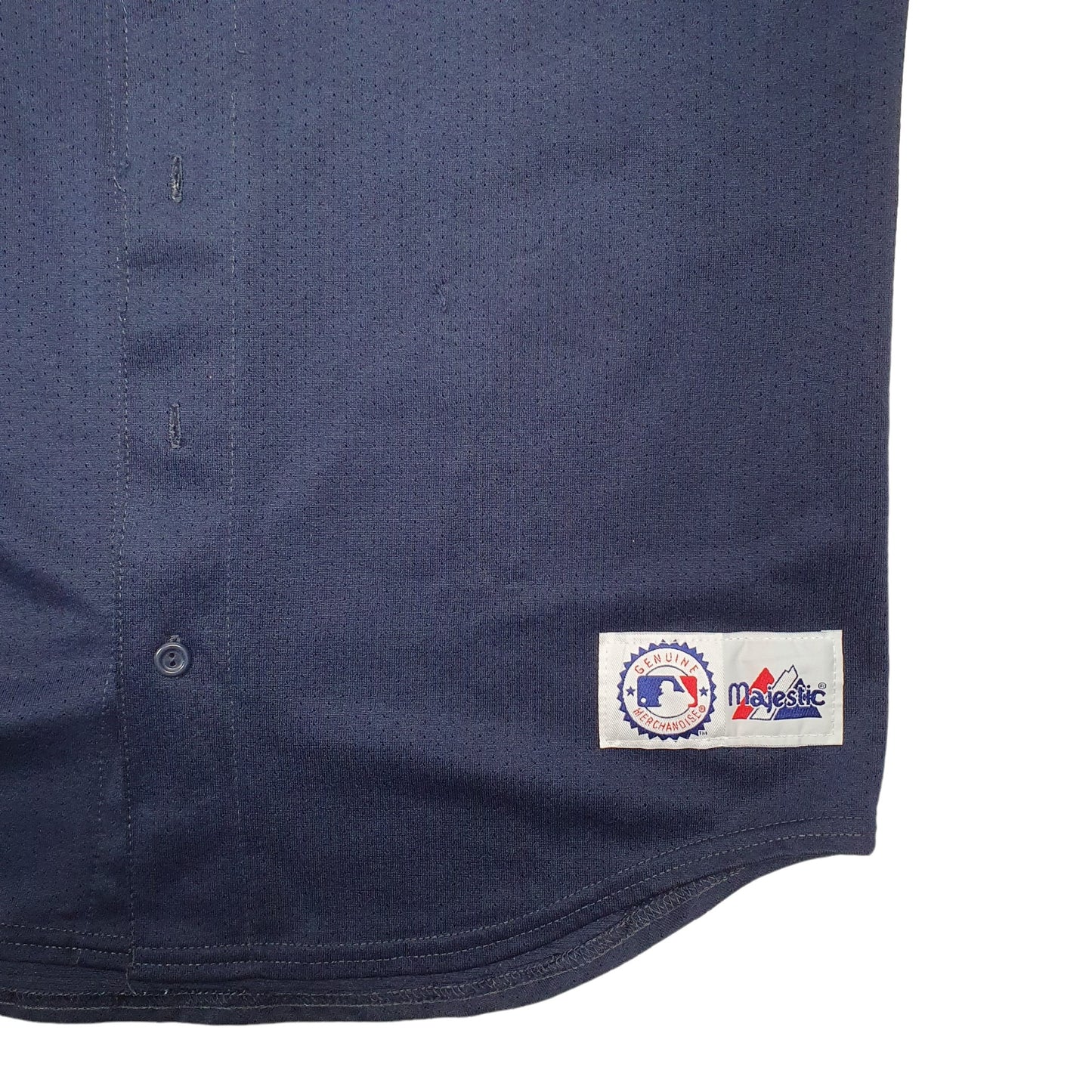 Mens Navy Majestic MLB Baseball Jersey Short Sleeve T Shirt