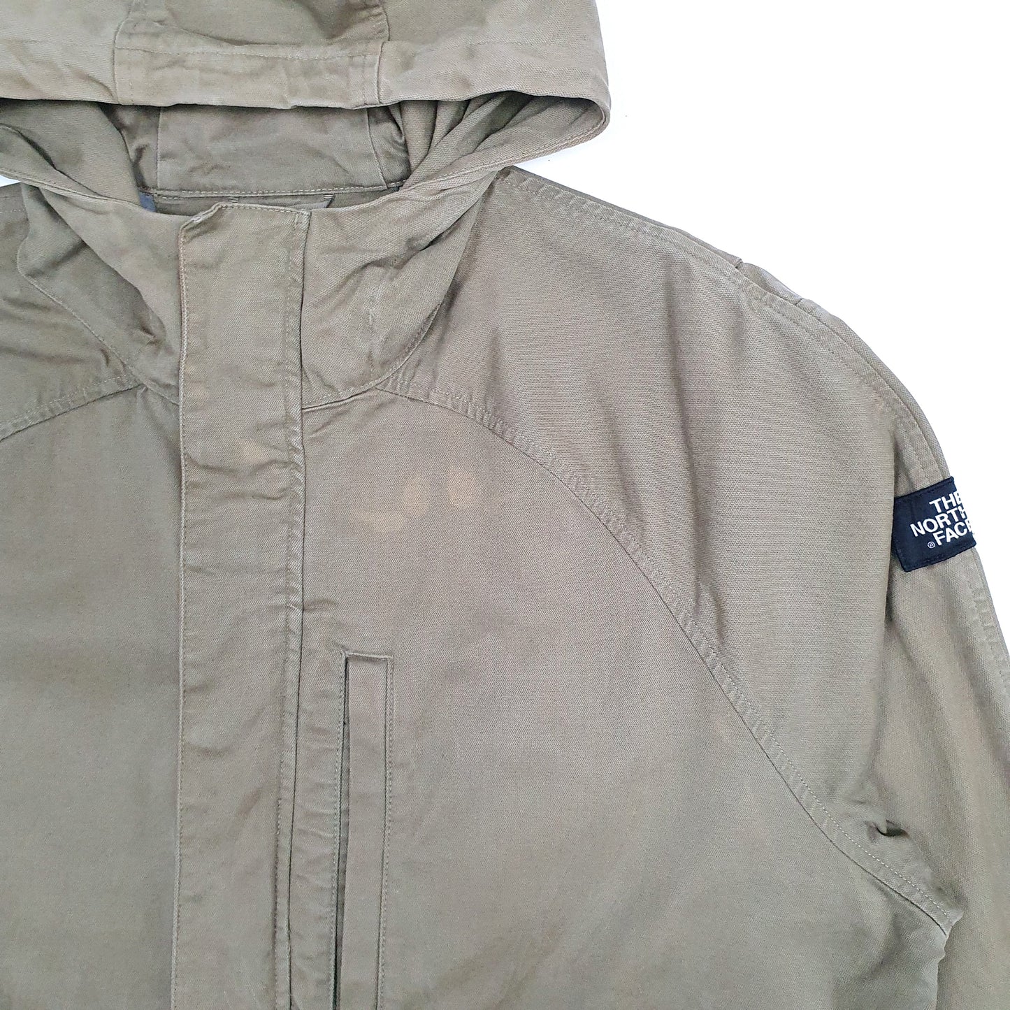 Mens Khaki The North Face Waxed Hooded Parka  Coat