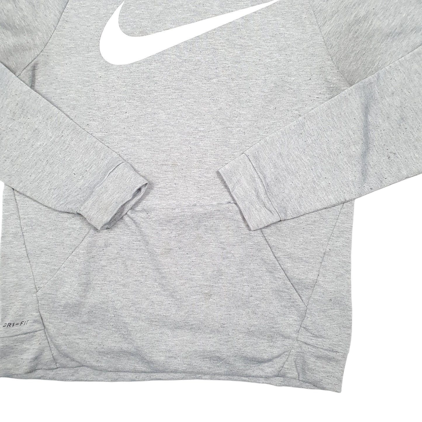 Mens Grey Nike Swoosh Active Workout Running Gym Hoodie Jumper