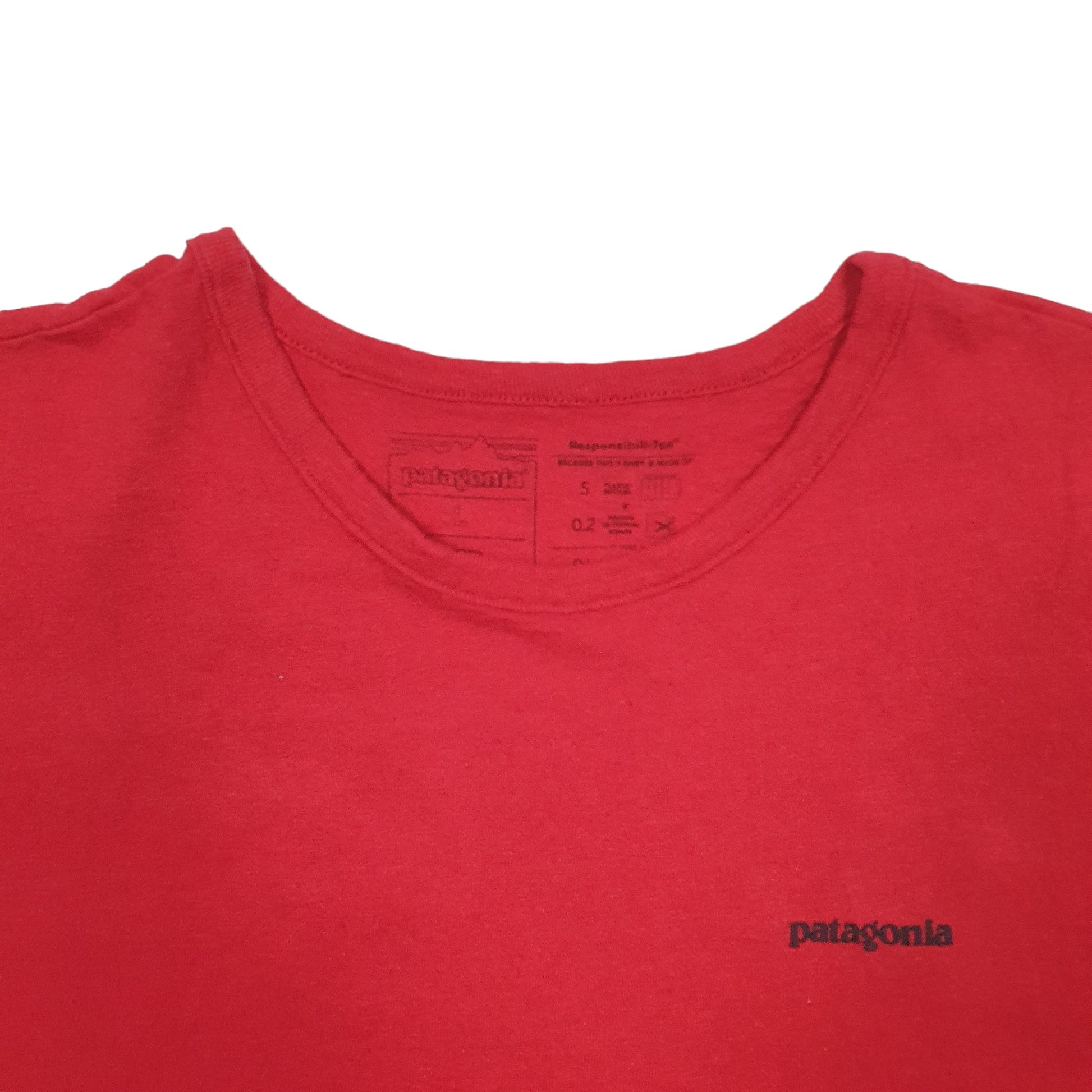 Mens Red Patagonia Spellout Long Sleeve T Shirt