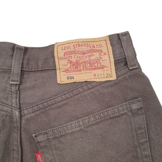 Womens Grey Levis 501 Denim Jorts Hot Pants Cut Offs Denim Shorts