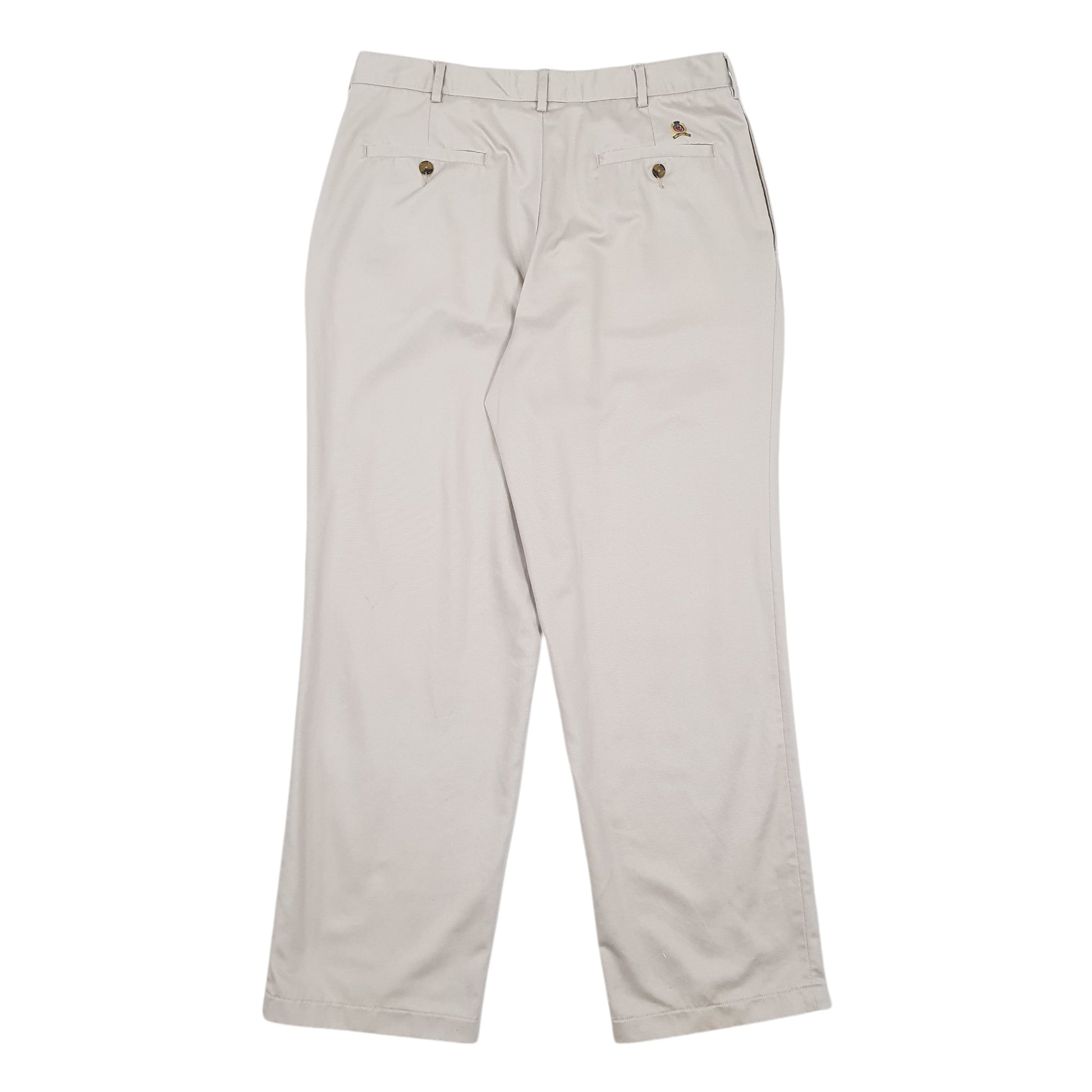 Mens Grey Tommy Hilfiger Double Pleated Chino Trousers