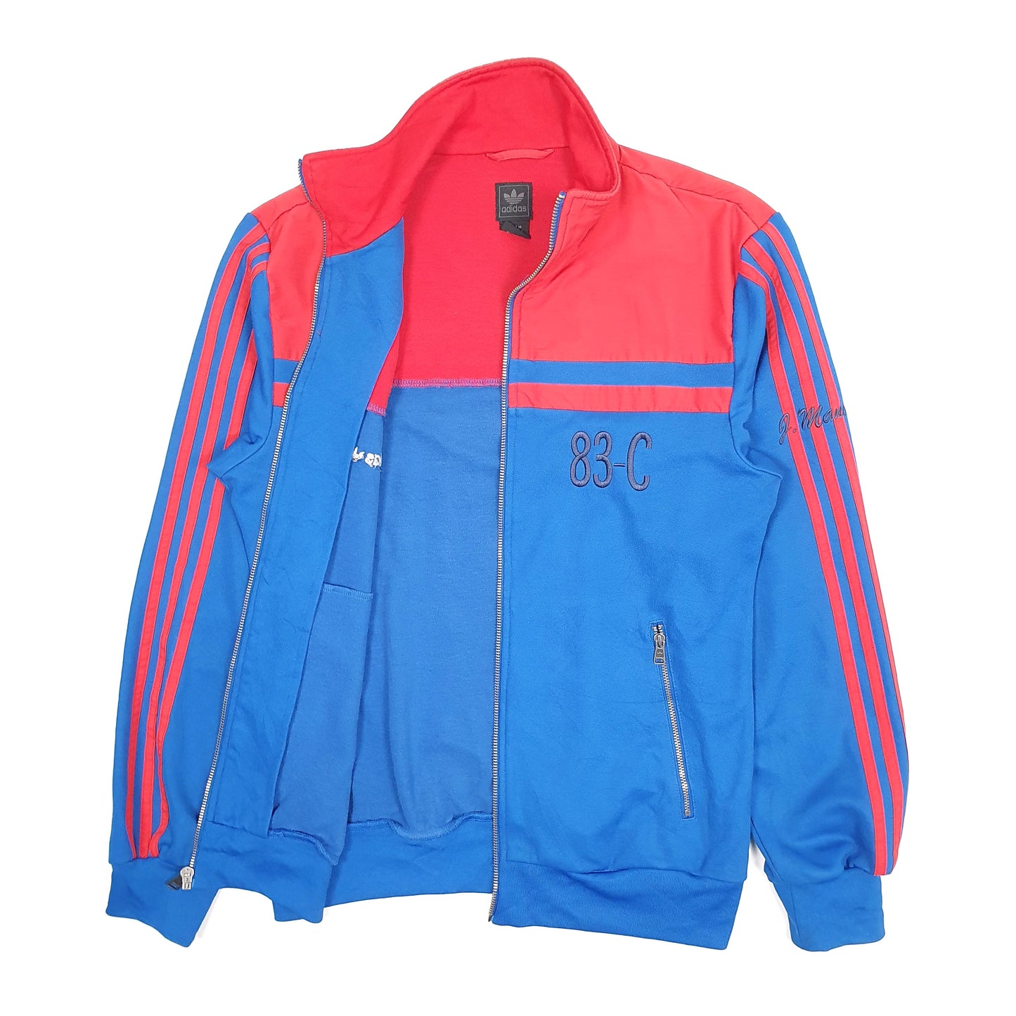 Mens Blue Adidas 83-C Tracksuit Top Full Zip Jumper