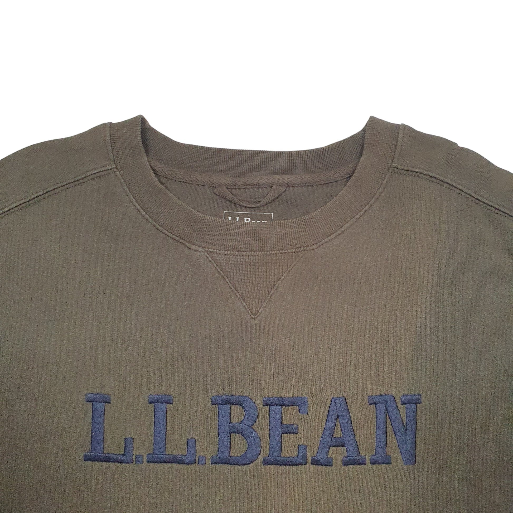 Mens Khaki L.L.Bean Spellout Crewneck Jumper