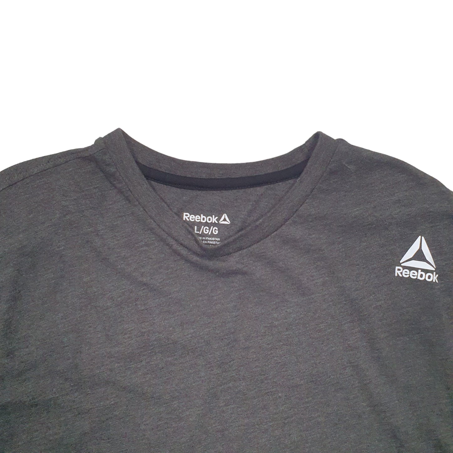 Mens Grey Reebok Spellout Short Sleeve T Shirt