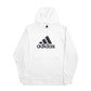 Mens White Adidas Spellout Hoodie Jumper