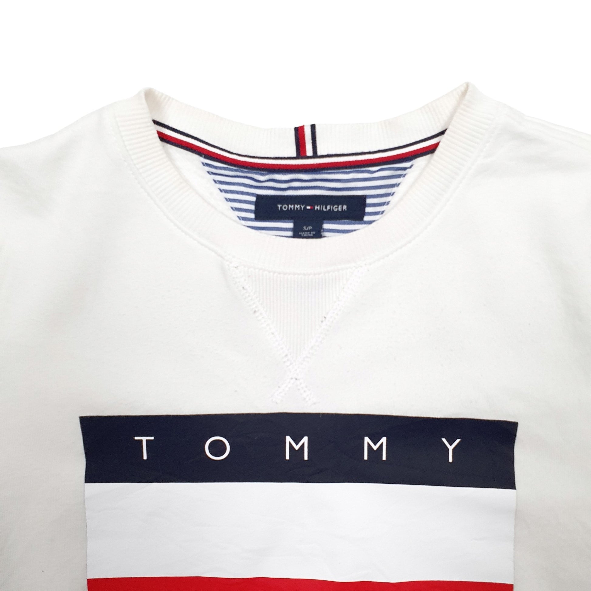 Mens White Tommy Hilfiger  Crewneck Jumper