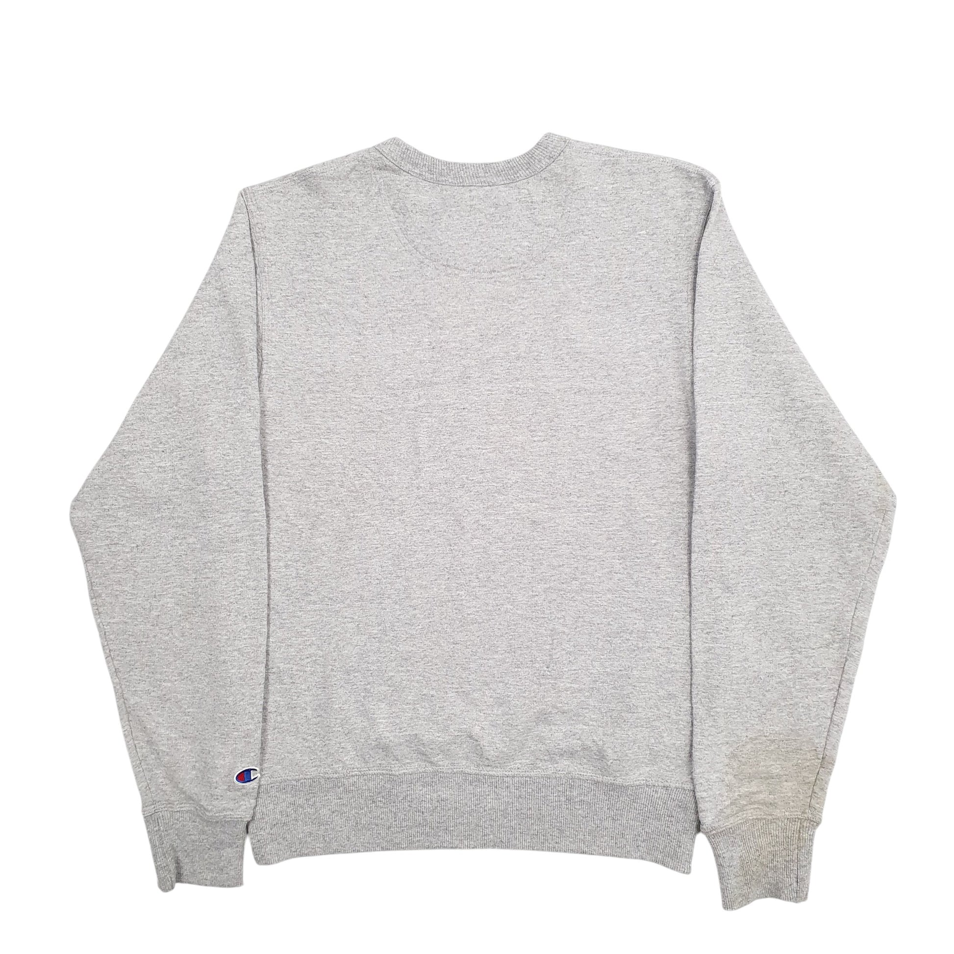 Mens Grey Champion Spellout Crewneck Jumper