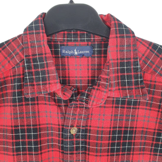 Mens Red Ralph Lauren Flannel Overshirt Shacket Long Sleeve Shirt