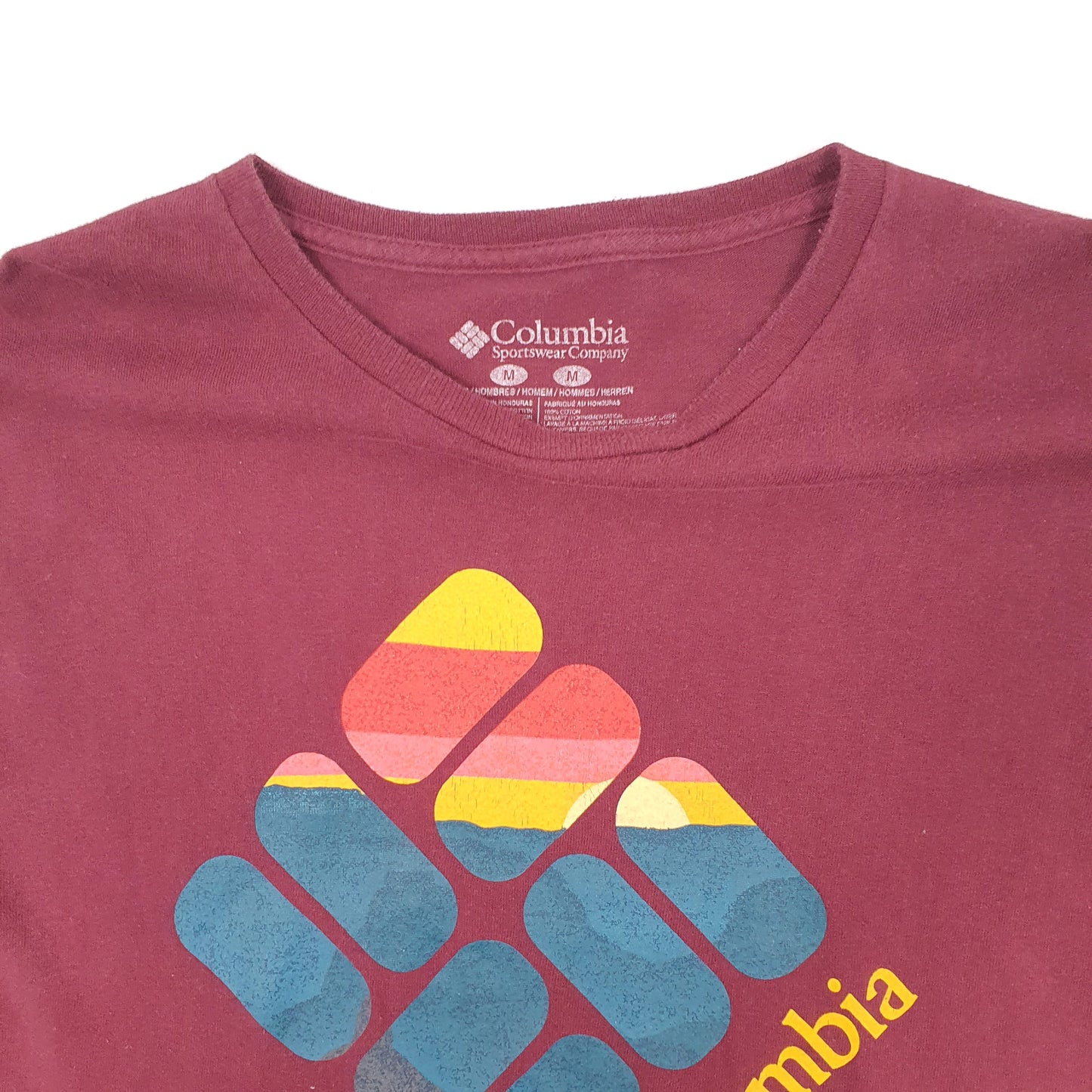 Mens Burgundy Columbia Sportswear  Long Sleeve T Shirt