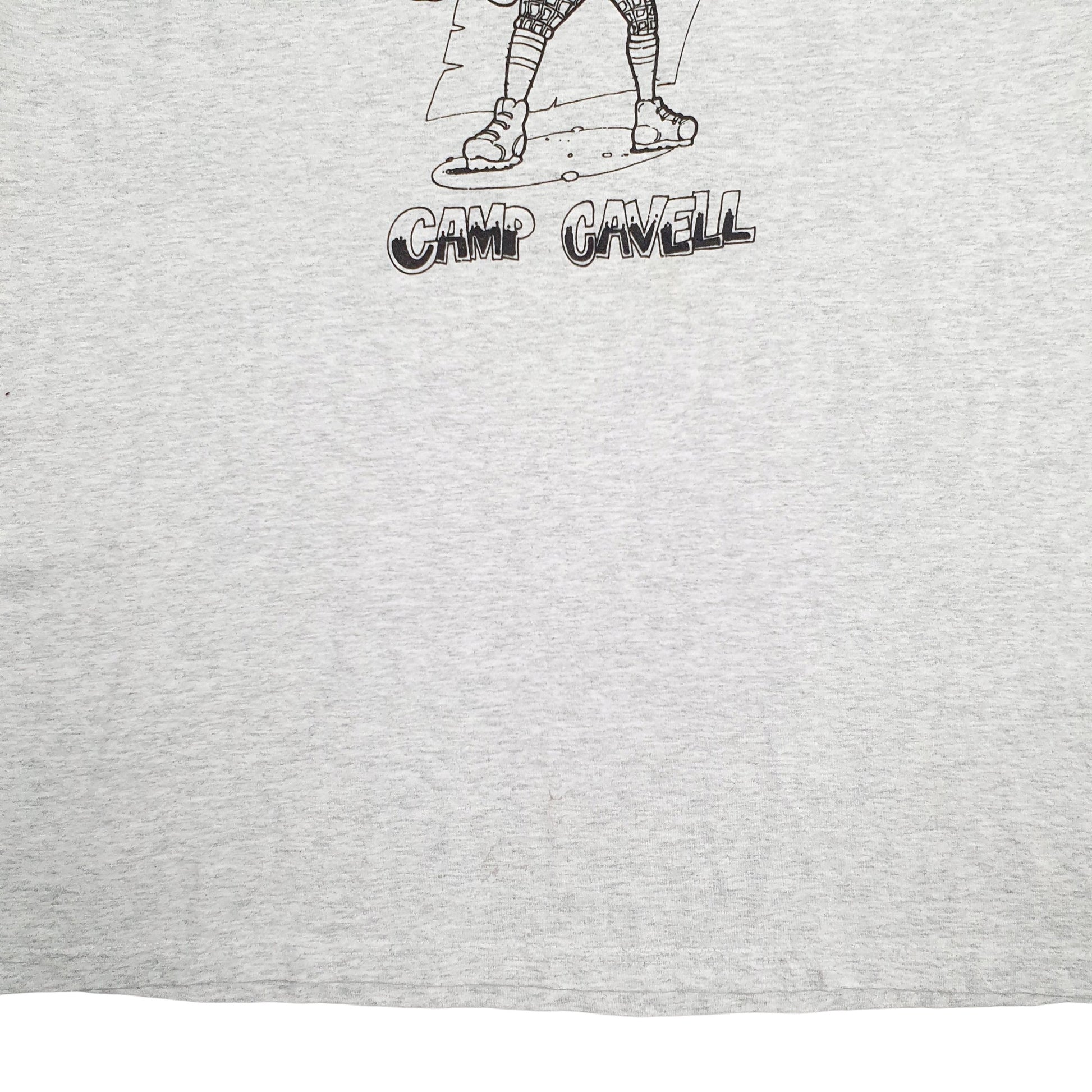 Mens Grey Fruit Of The Loom Single Stitch Vintage 90s Christian Cartoon Short Sleeve T Shirt