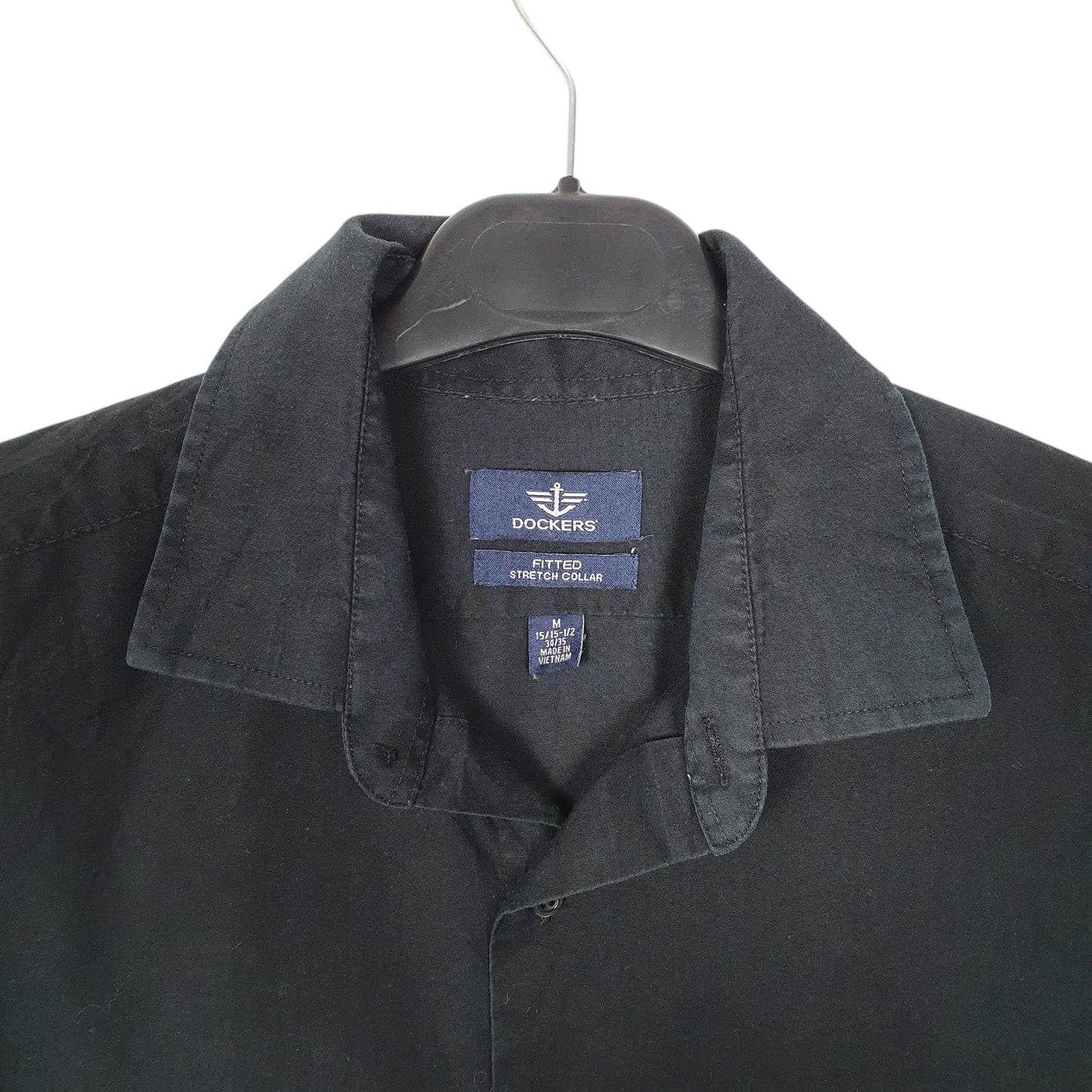 Mens Black Dockers Fitted Long Sleeve Shirt
