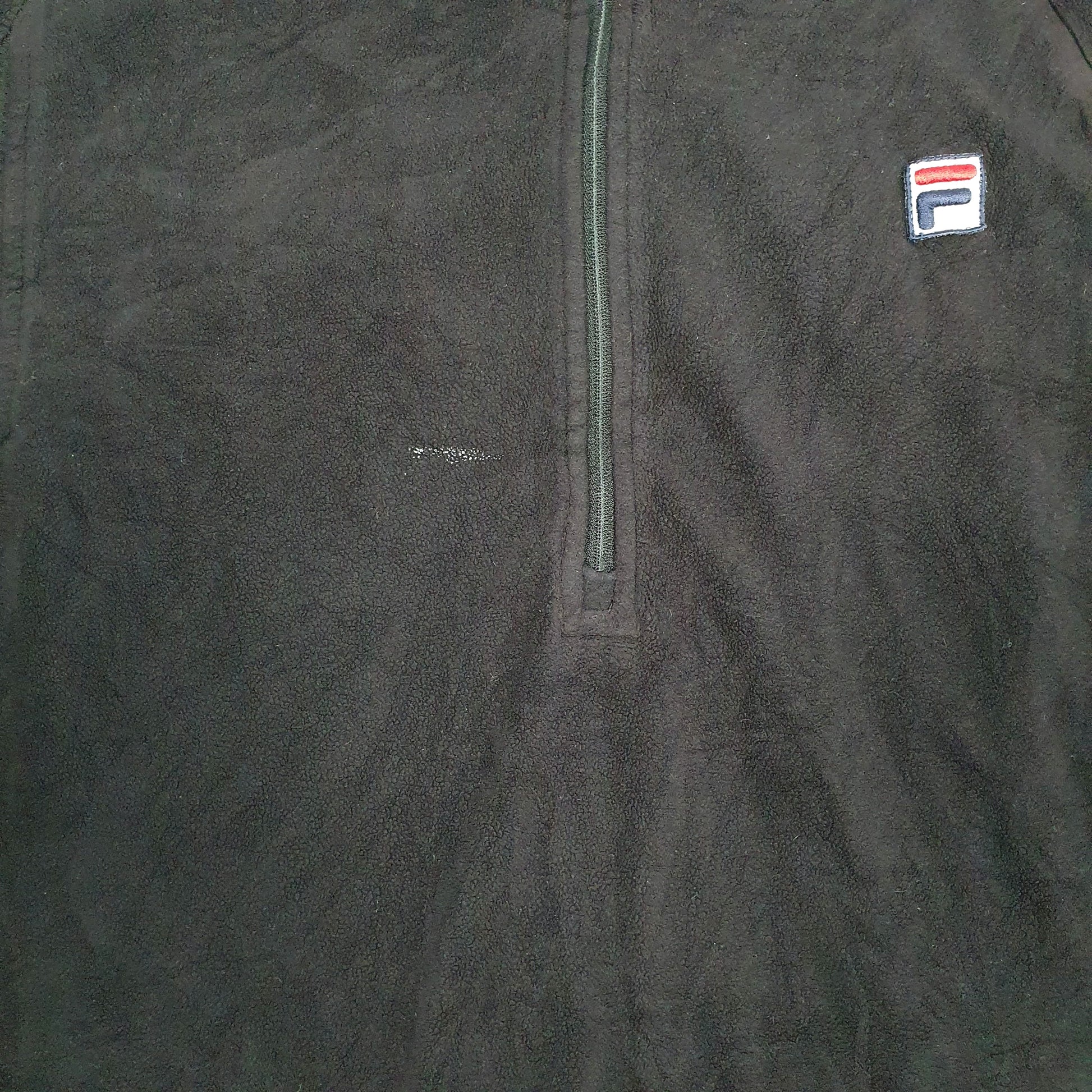 Mens Black Fila  Quarter Zip Jumper