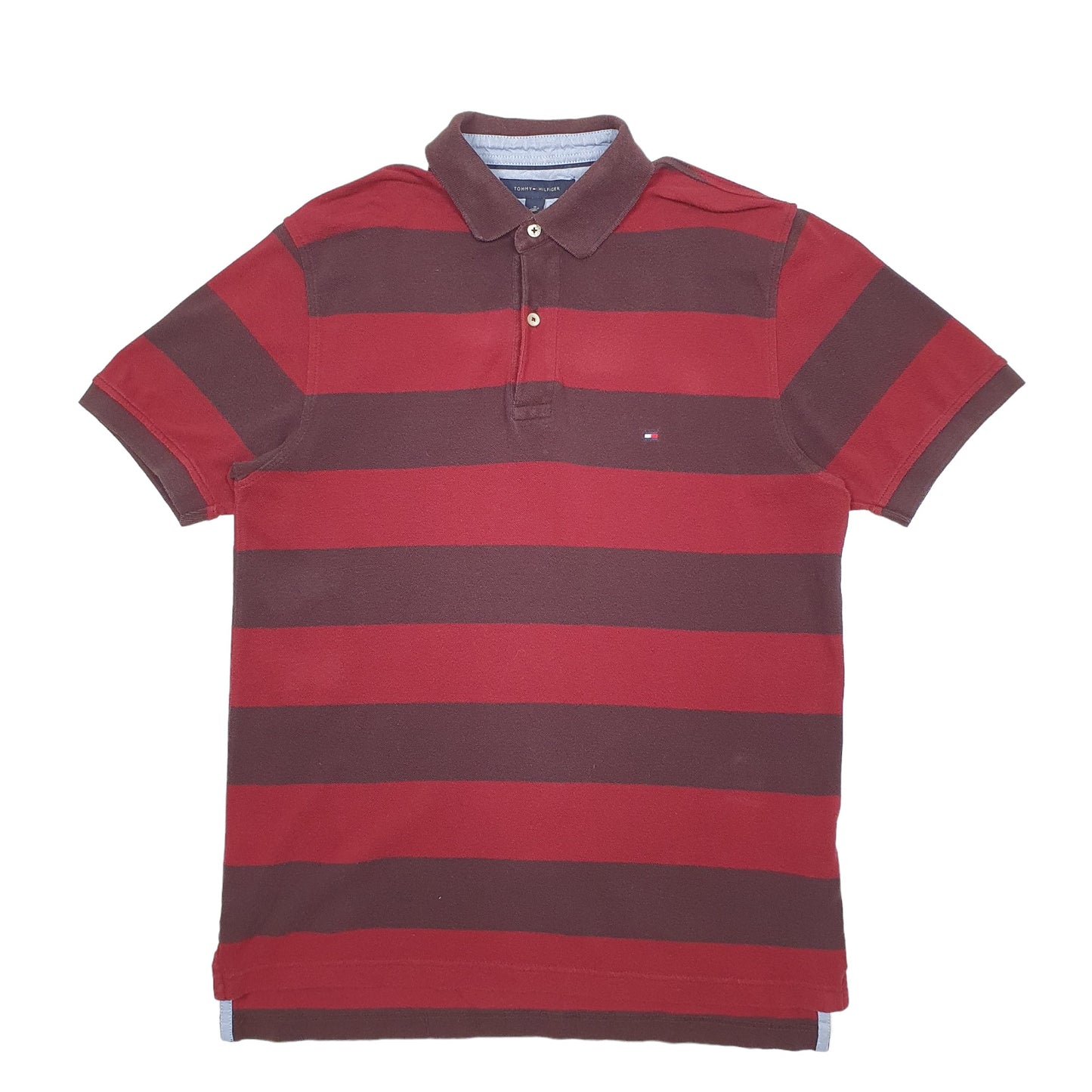 Mens Burgundy Tommy Hilfiger  Short Sleeve Polo Shirt