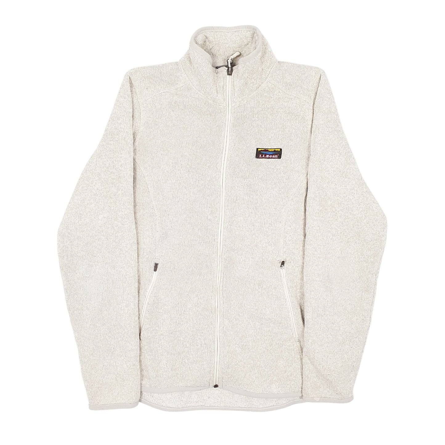 Mens Beige L L Bean  Full Zip Jumper