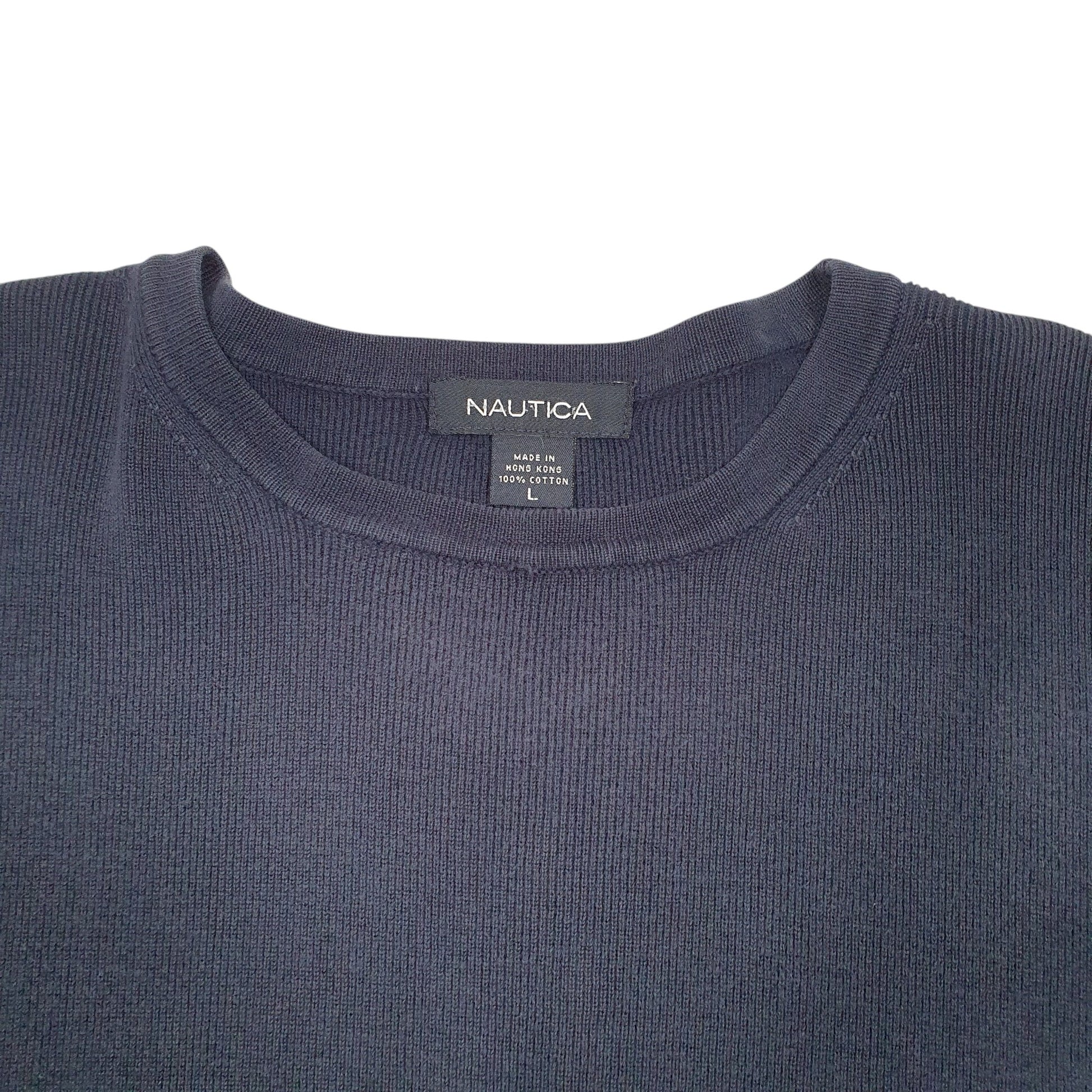 Mens Navy Nautica Knit Crewneck Jumper