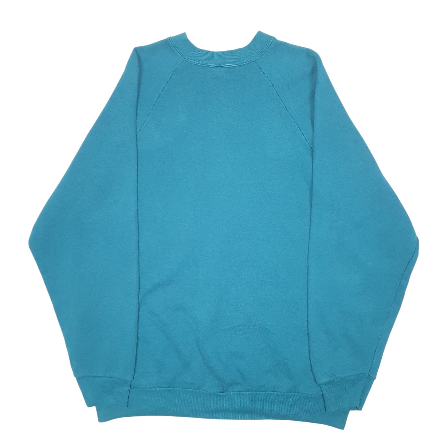 Womens Green Fruit Of The Loom Vintage Raglan Made In USA Crewneck Jumper