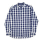 Mens Navy GANT Dobby Plaid Long Sleeve Shirt