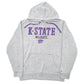 Mens Grey Champion K State Wildcats Football USA Spellout Hoodie Jumper