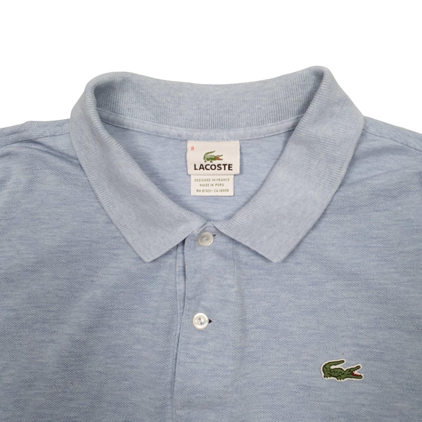 Mens Blue Lacoste  Short Sleeve Polo Shirt