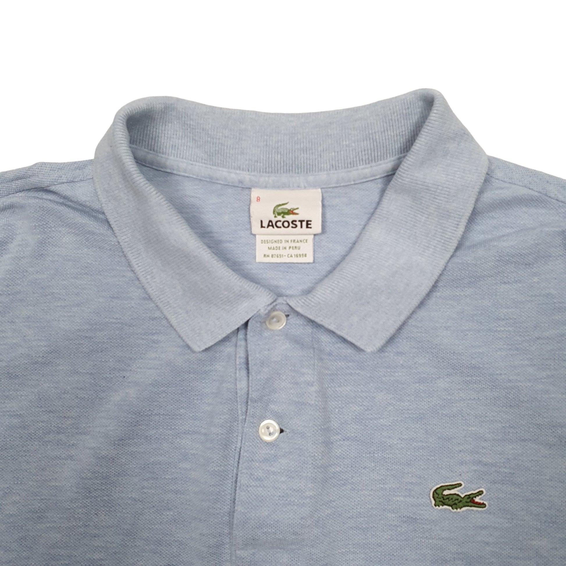 Mens Blue Lacoste  Short Sleeve Polo Shirt