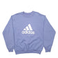 Mens Purple Adidas Spellout Crewneck Jumper