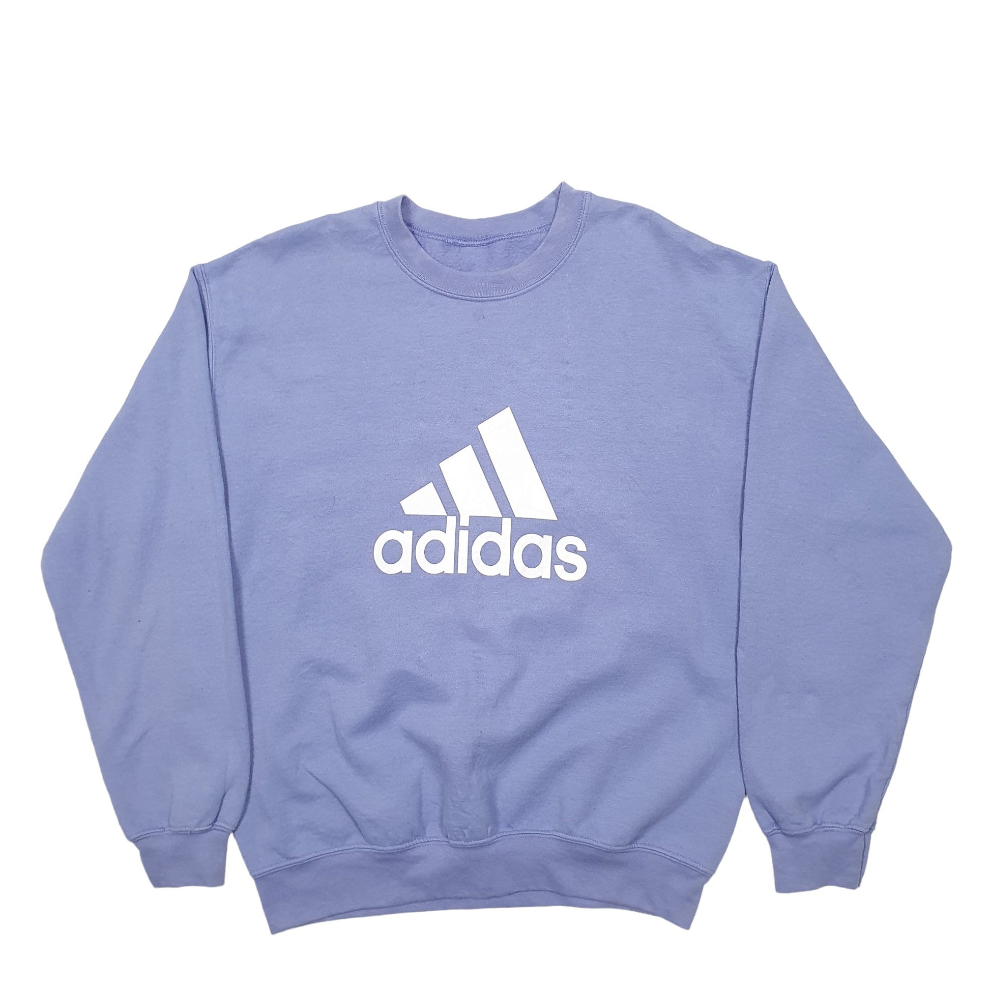 Mens Purple Adidas Spellout Crewneck Jumper