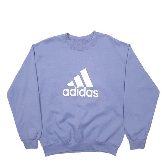 Mens Purple Adidas Spellout Crewneck Jumper
