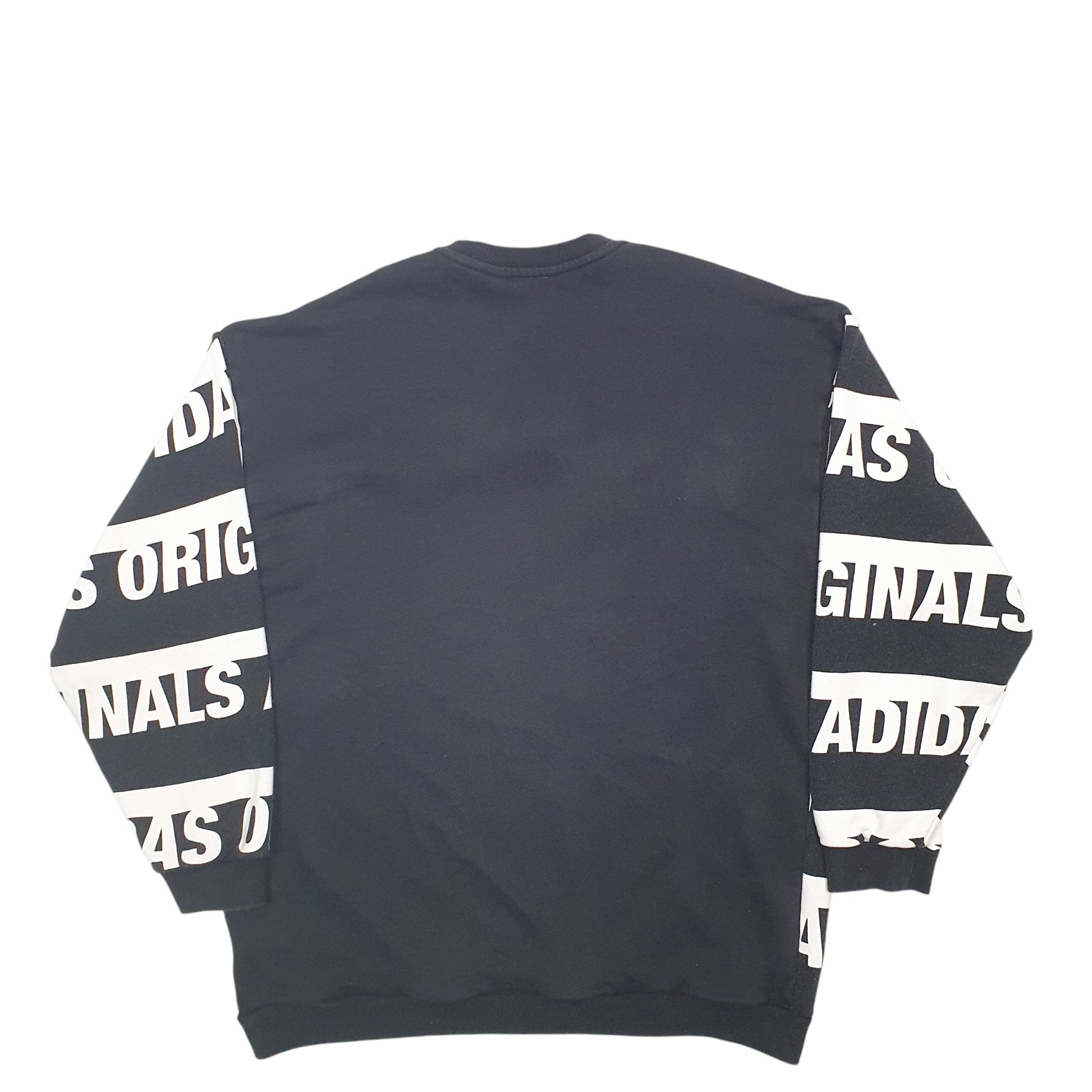 Womens Black Adidas Spellout Crewneck Jumper