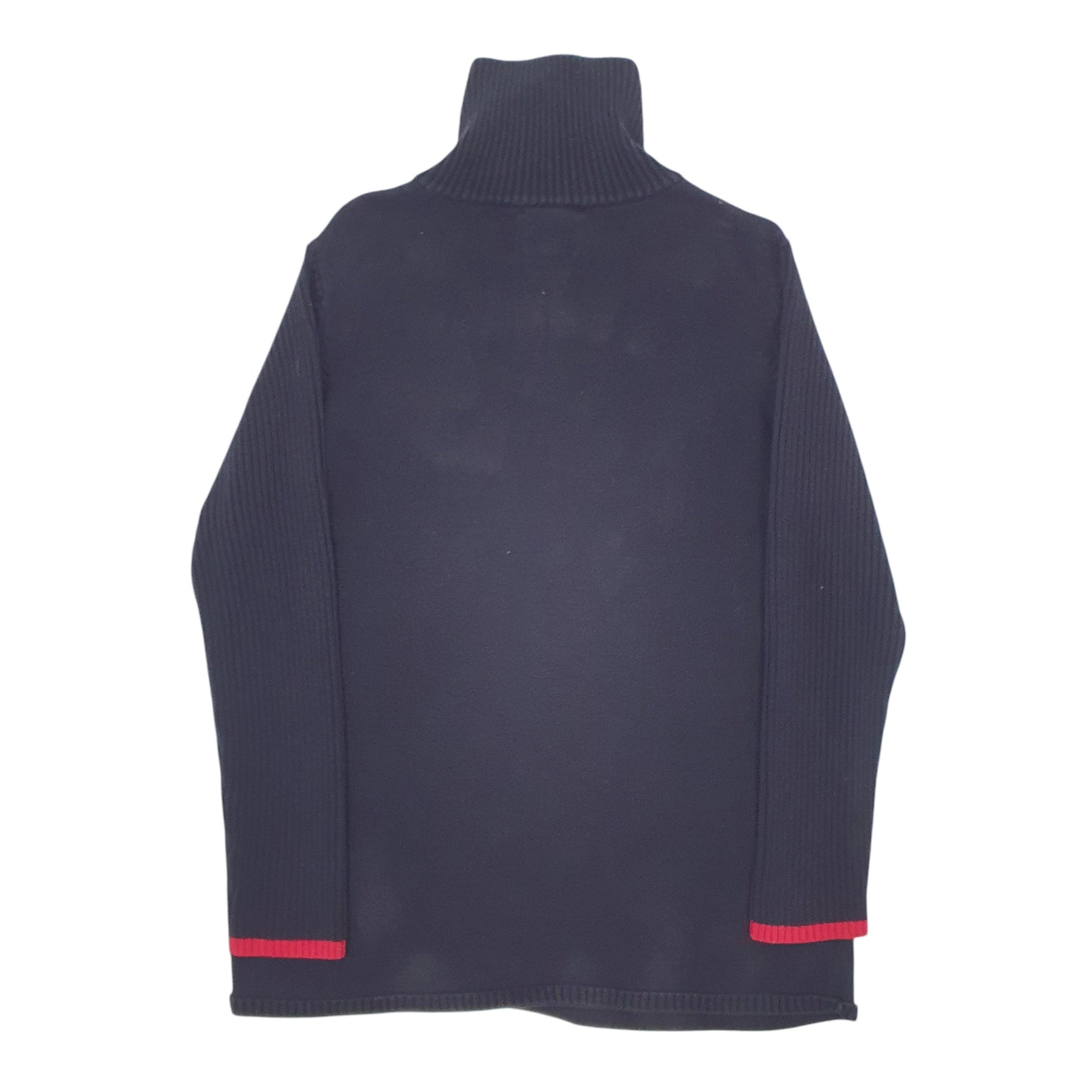 Mens Navy Tommy Hilfiger Spellout Vintage Knitwear Quarter Zip Jumper