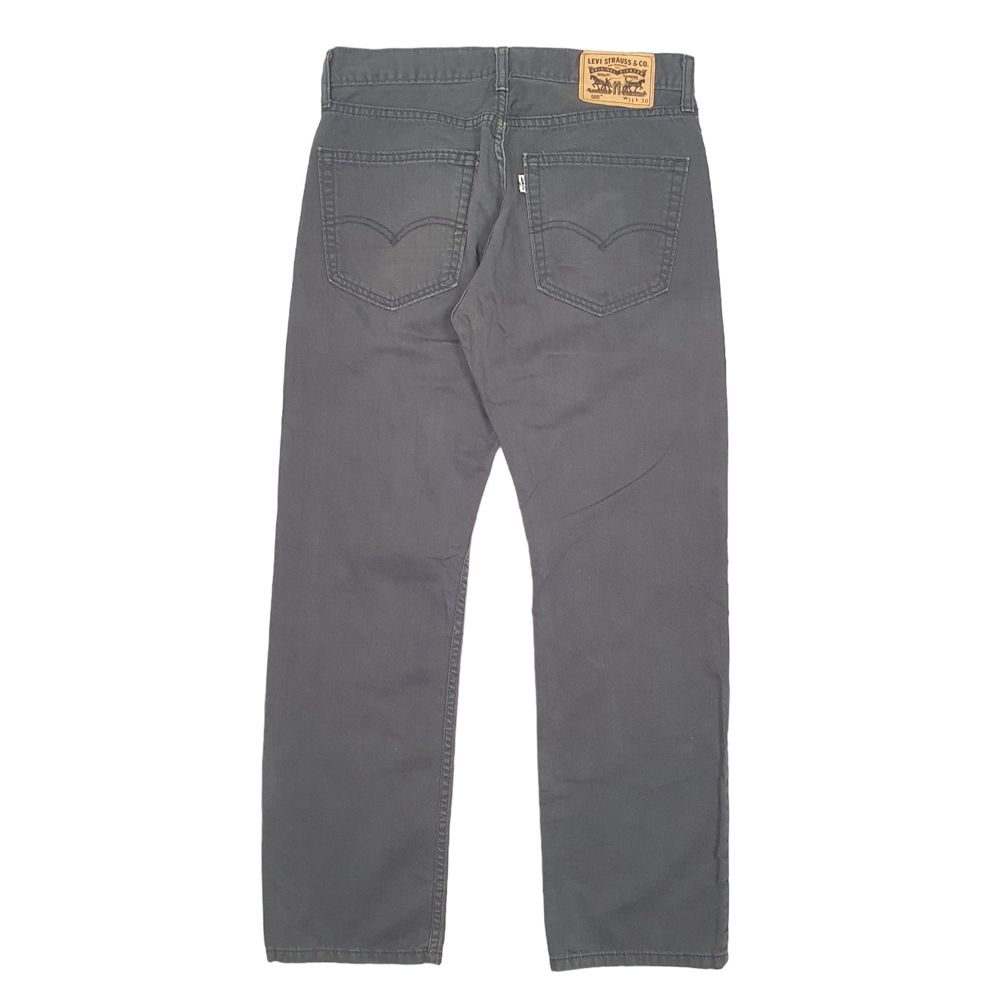 Mens Levis 505 Regular Fit Grey Jeans W31 L30 Bundl Clothing