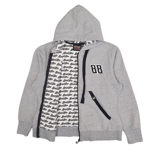 Womens Grey Chase Authentics Nascar Dale Jr 88 Hoodie Full Zip Jumper