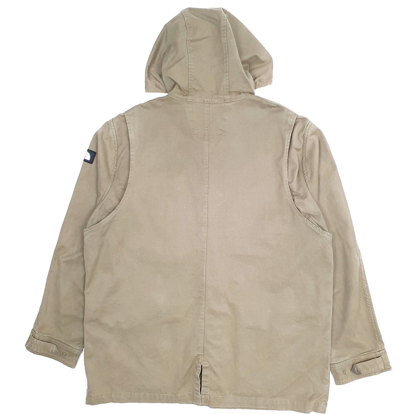 Mens Khaki The North Face Waxed Hooded Parka  Coat