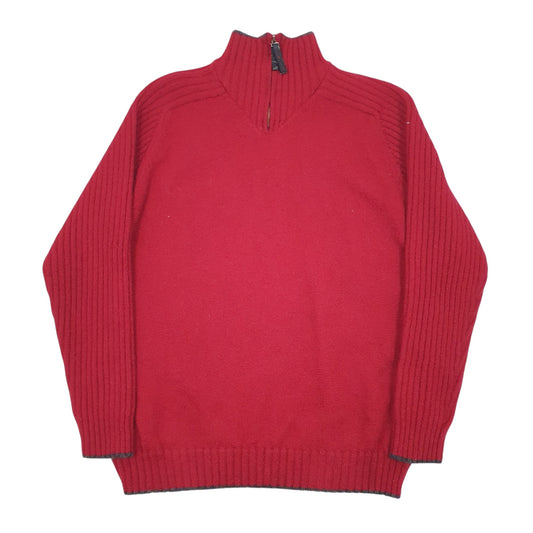 Womens Red Gant Sport Knitwear Quarter Zip Jumper